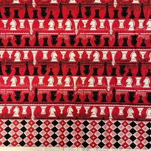 Chess print cotton fabric by Michael Miller, 62” long by 43” wide